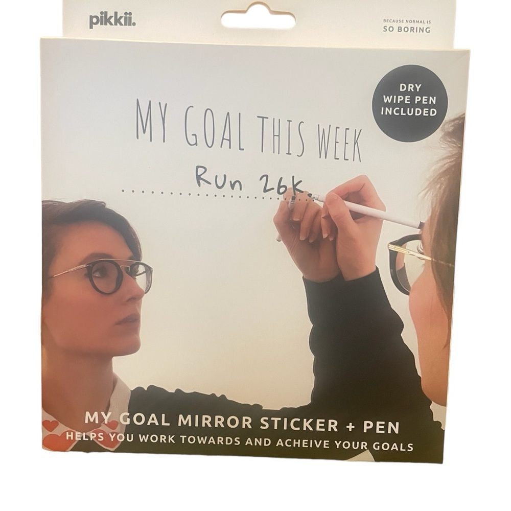 4/$20 NIB Pikkii My Goal Mirror Sticker and Pen